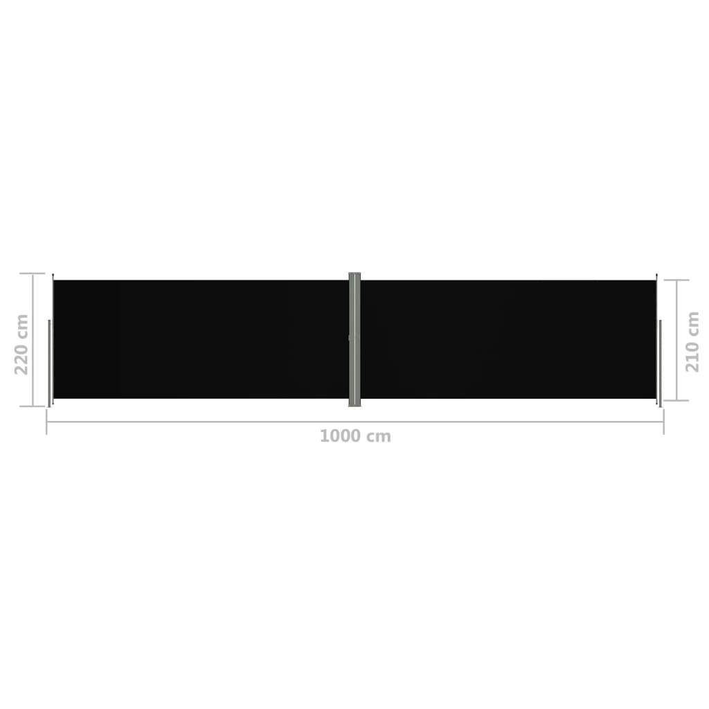 Helloshop26 - Auvent latéral rétractable 220 x 1000 cm noir - Imagen 6