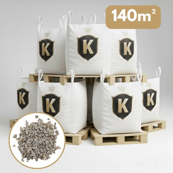 Gravillons calcaire blanc 6/16 mm – Pack 7 Big Bag +/- 1,5T – 140 m² - Image 1