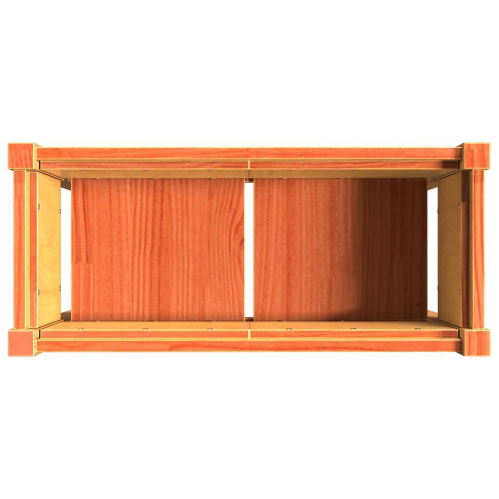 Jardinière | Pot de fleurs | Cache-pot | Bac à fleurss et pieds cire marron 70x31x70 cm bois de pin massif - Image 8