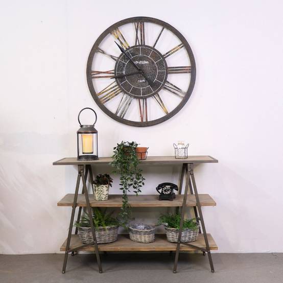 Meuble industriel console bois métal gris 120 x 38 x 82.5 cm Chemin de campagne - Imagen 2