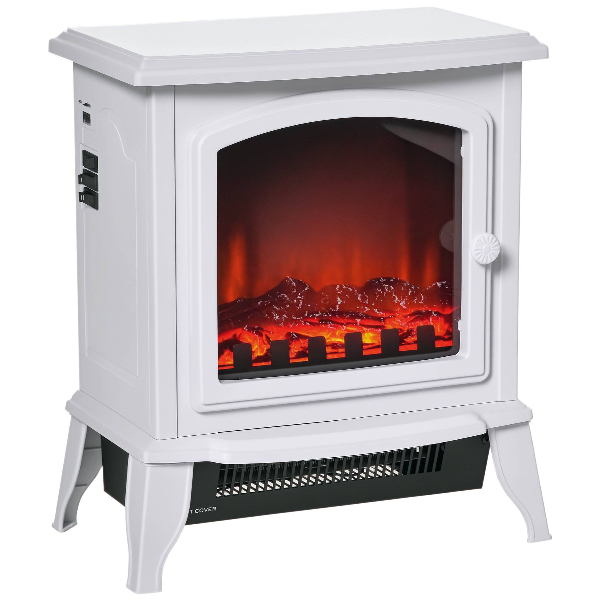 Cheminée décorative avec thermostat réglable et protection contre la surchauffe pour pièces de 20 à 25 m² 36,5 x 24 x 45,5 cm Blanc