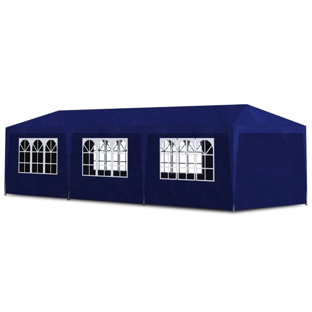 Tente de réception - Tonnelle de jardin - Barnum 3 x 9 m Bleu - MEUBLE PRO - Image 1