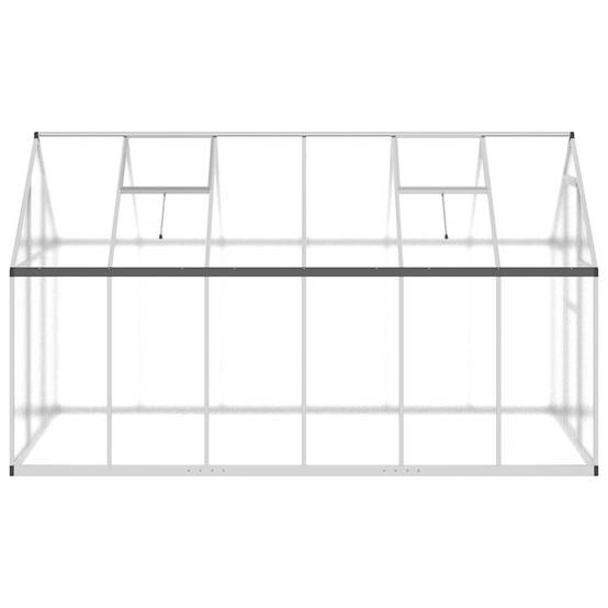 Serre de Jardin Aluminium Polycarbonate Fenêtre Toit 5,64m² 334x169cm Argent - ComfortXL Outdoor Living - Image 4