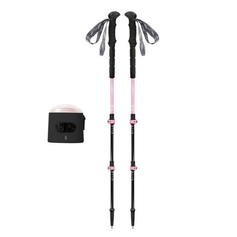 Bâtons de marche SIERRA (lot de 2) en métal + lumière - Léger et Pliable LOVORK