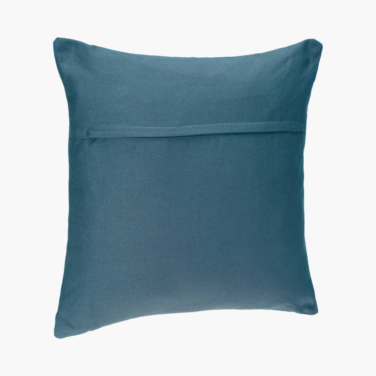Atmosphera - Coussin "Anjali" déhoussable en coton bleu canard 38x38cm - Atmosphera Créateur d'intérieur - Imagen 2