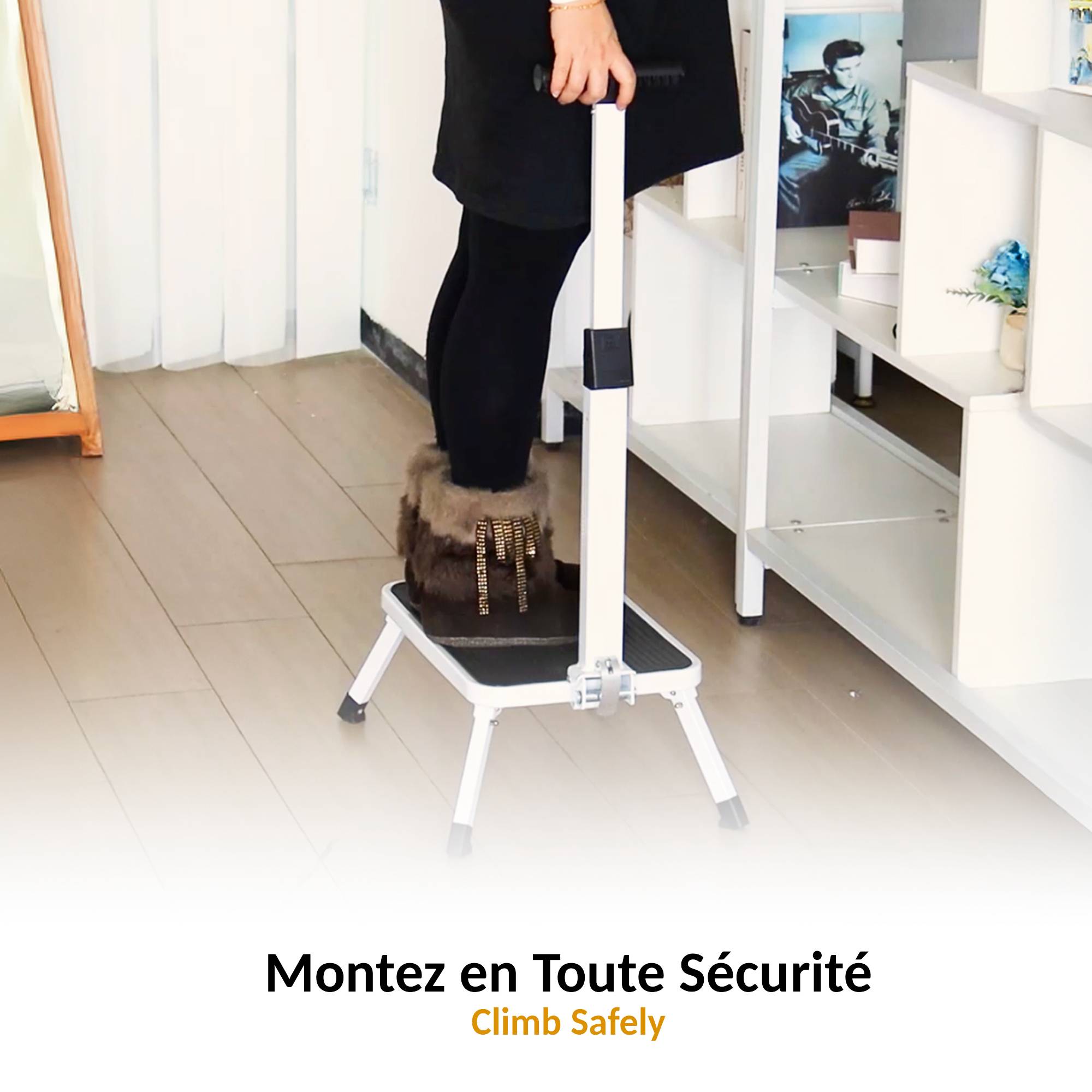 Fishtec - Marchepied Sécurité avec Barre d'Appui - Stable, Pliable, Antidérapant - Image 2