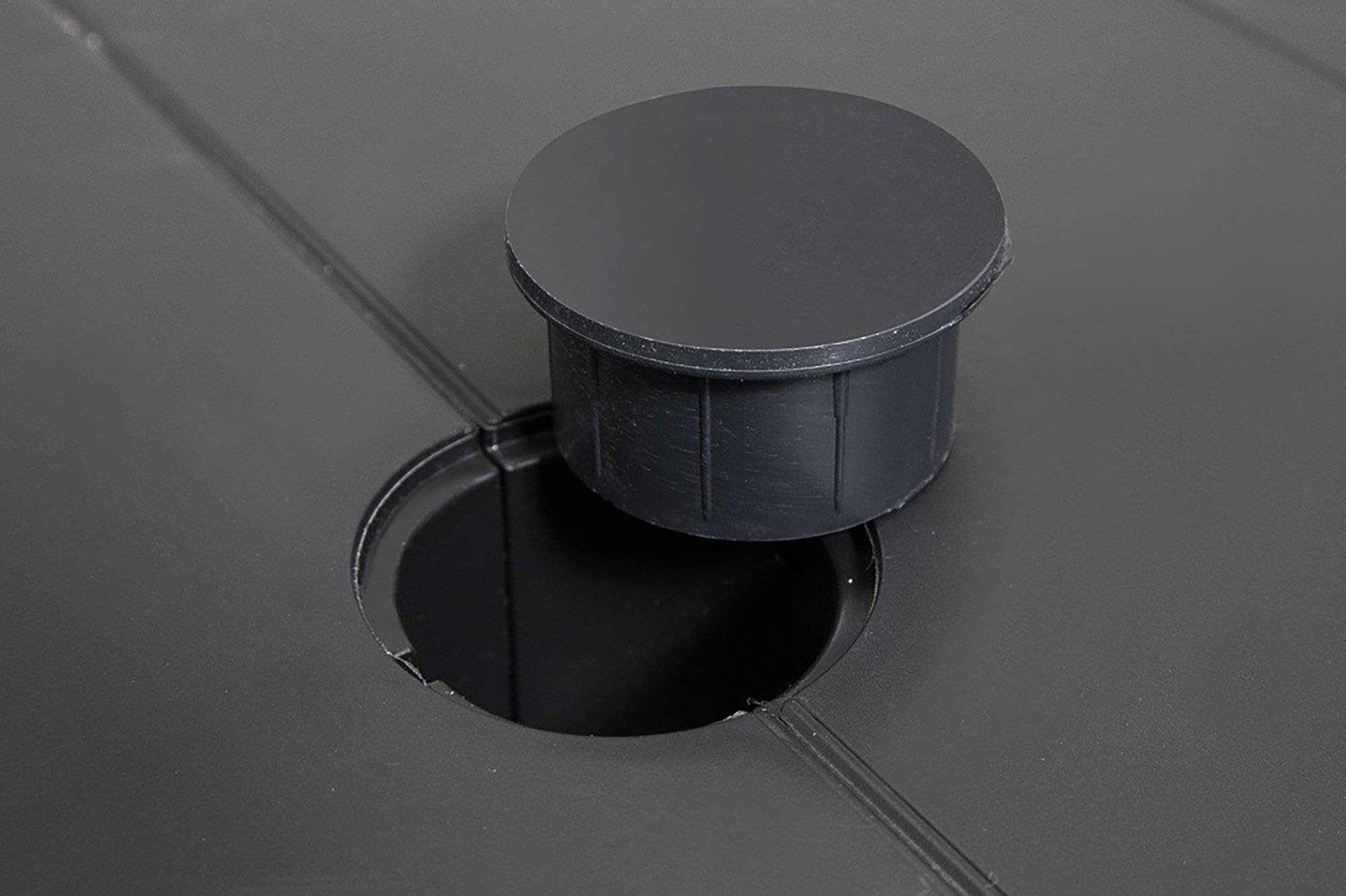 Dmora - Table d'extérieur Dhristo, Etagère rectangulaire, Table de jardin ou de bar extensible, 100% Made in Italy, 160-220x90h74 cm , Anthracite - Dmora - Imagen 4