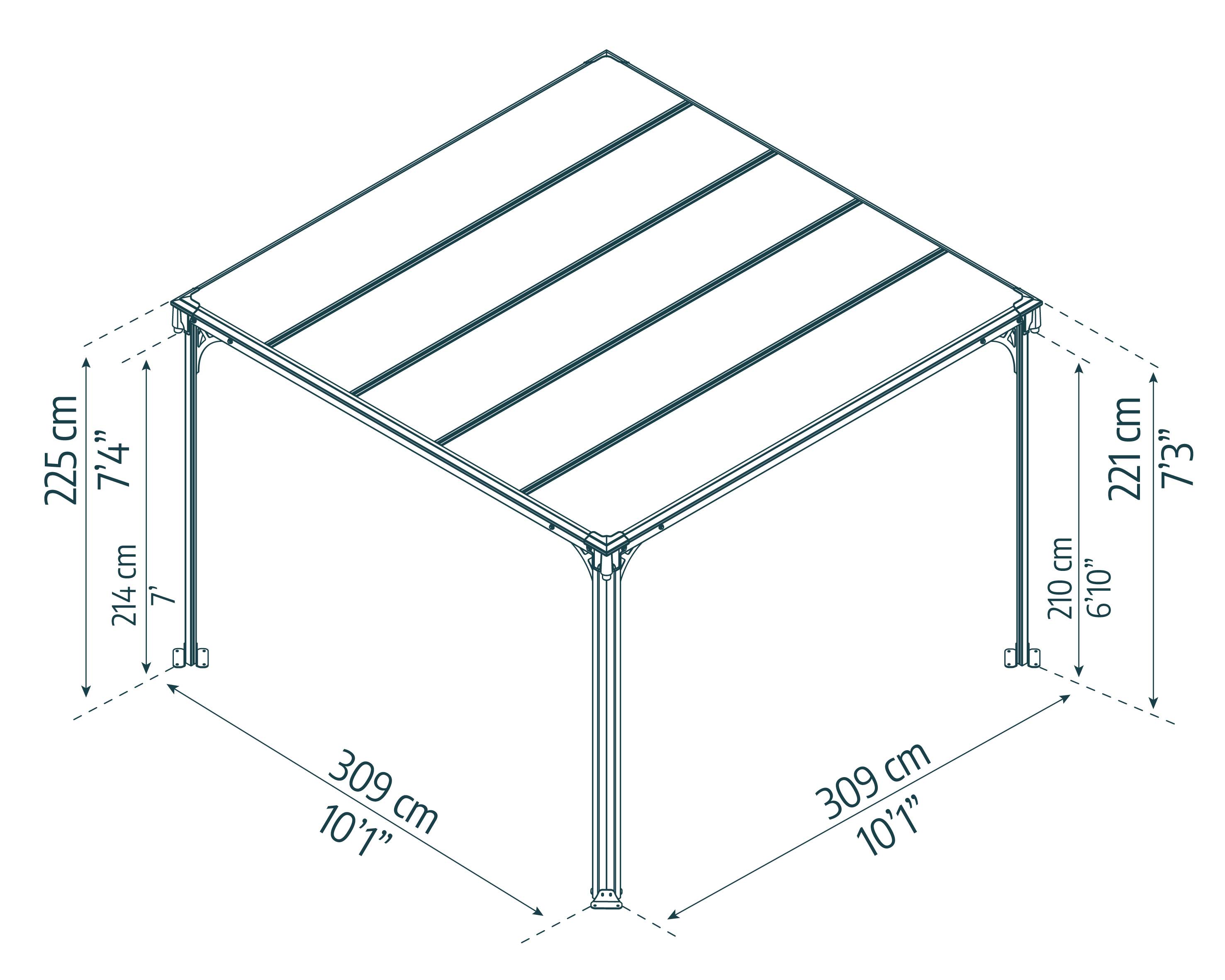 Canopia by Palram - Canopia Tonnelle de jardin Milano 3X3 Grise - Image 7
