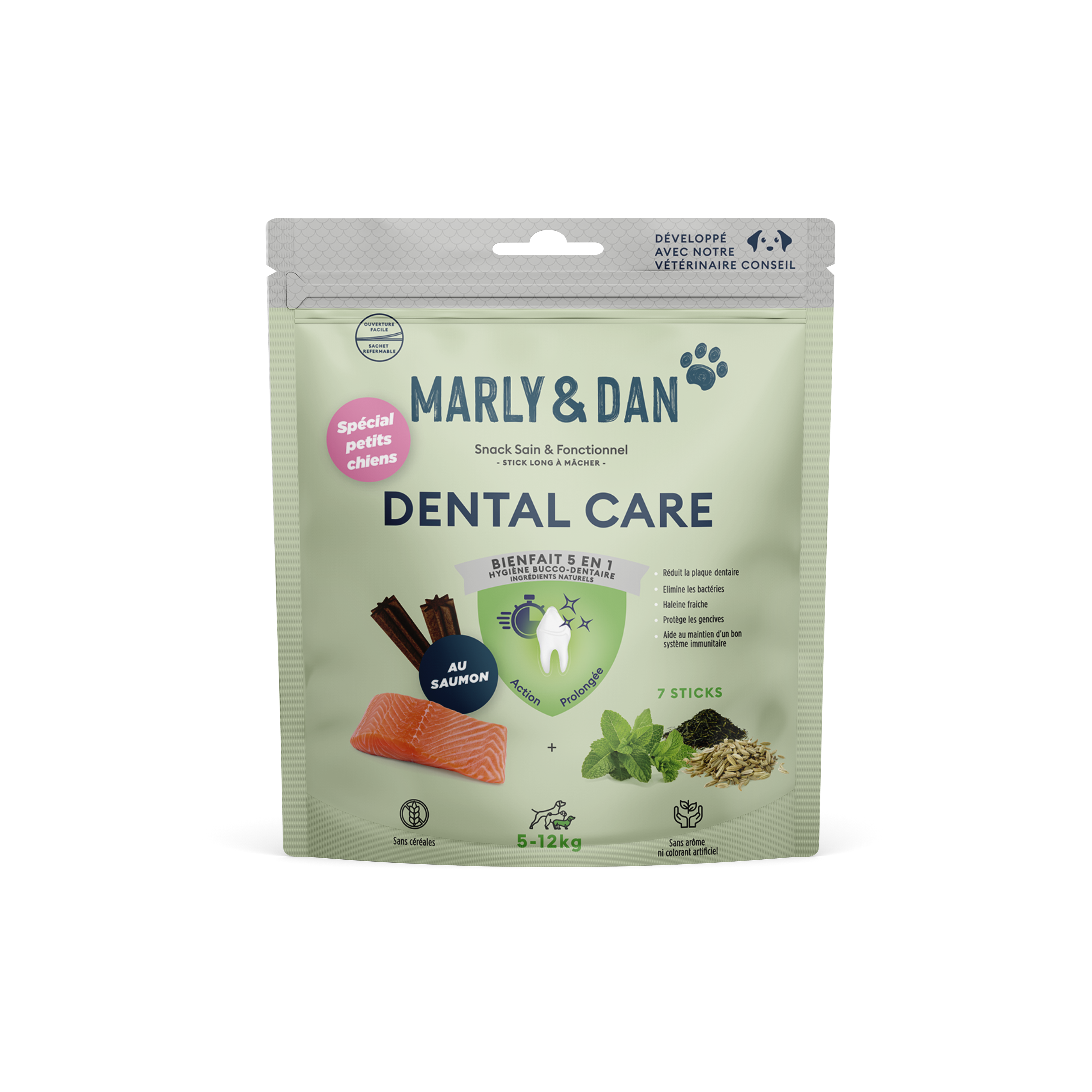Marly & Dan - Stick Dentaire Sans Céréales au Saumon pour Chien - Imagen 1
