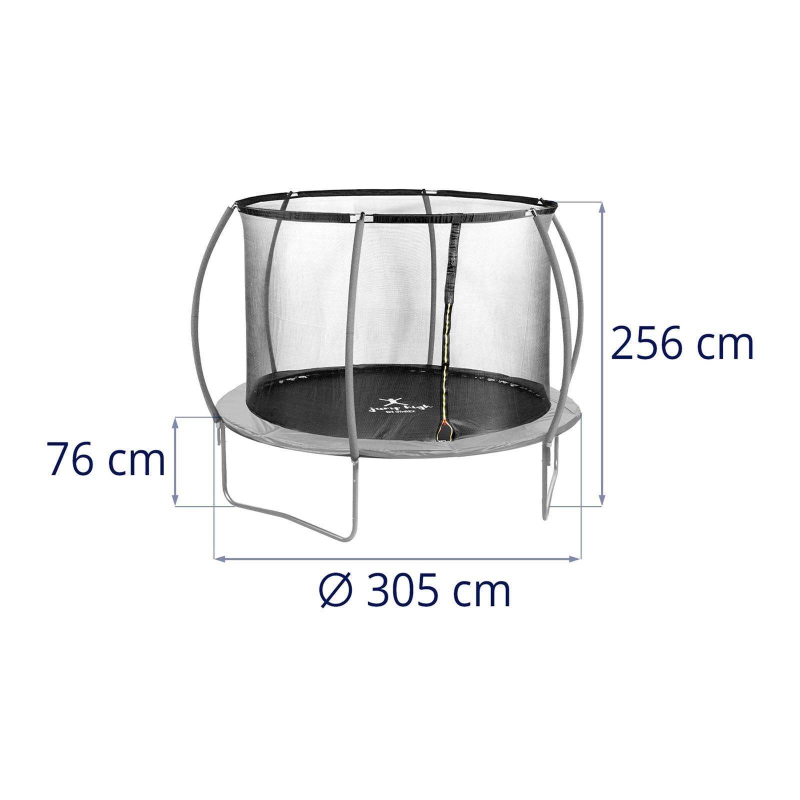 Helloshop26 - Trampoline de jardin - diamètre 305 x 180 cm - 100 kg - filet de sécurité - noir/gris - Imagen 5