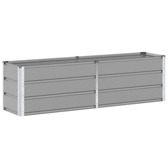 Grande jardinière rectangulaire acier bac à fleurs extérieur 160x40x45 cm Gris clair - ComfortXL Outdoor Living - Image 2