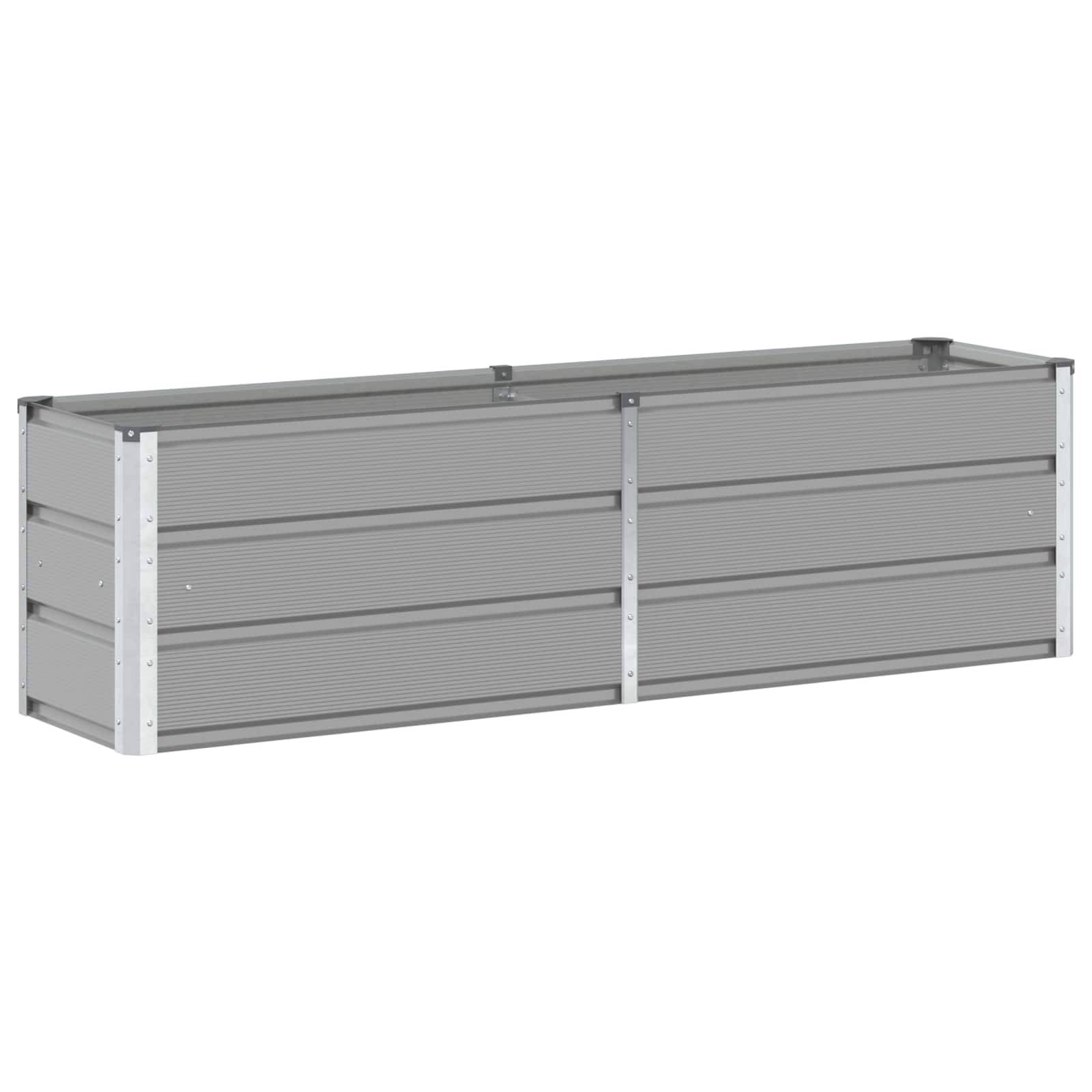 Grande jardinière rectangulaire acier bac à fleurs extérieur 160x40x45 cm Gris clair - ComfortXL Outdoor Living - Image 2