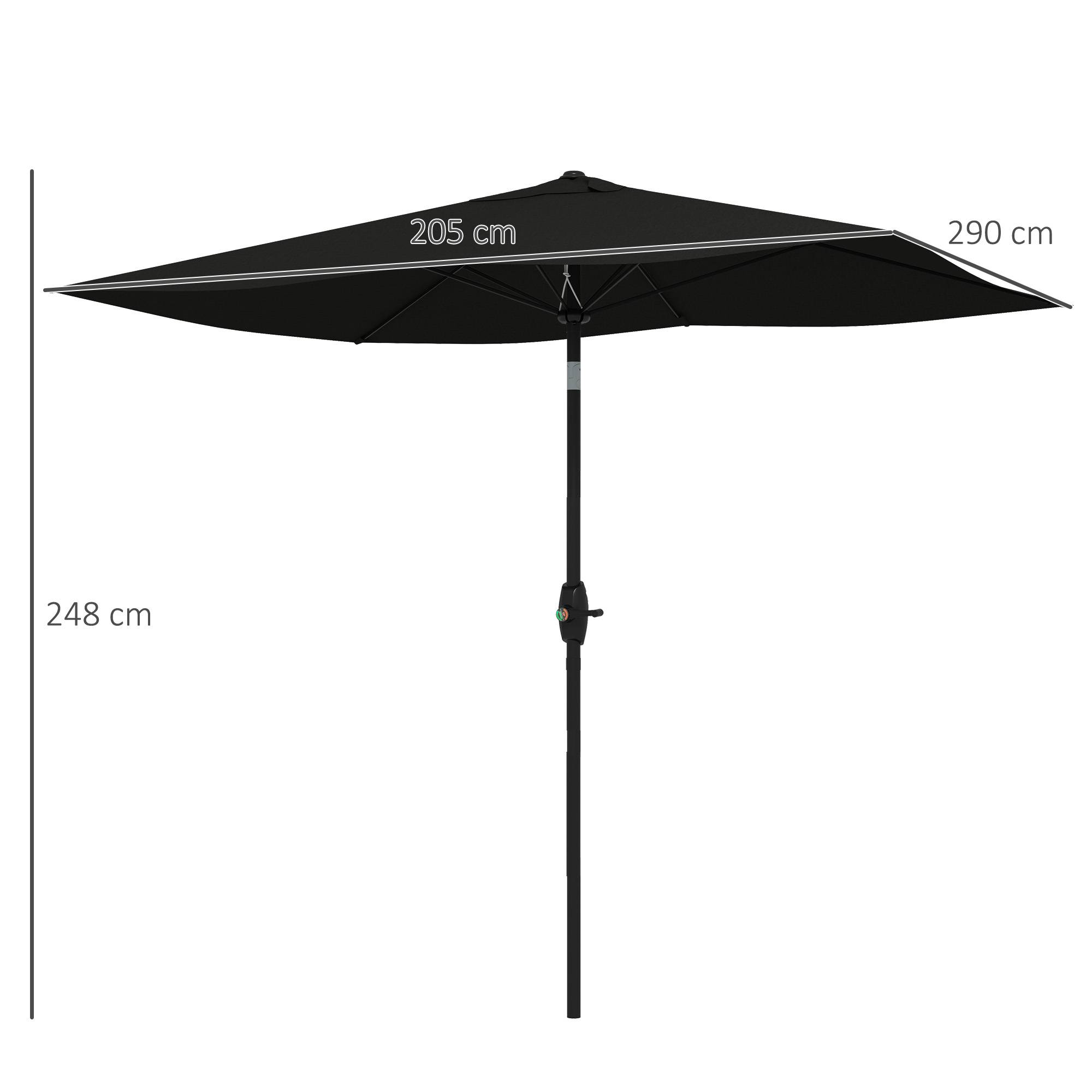 PANGIVO - Parasol rectangulaire inclinable avec manivelle en aluminium et polyester noir 290 x 200 x 248 cm - PANGIVO - Image 5