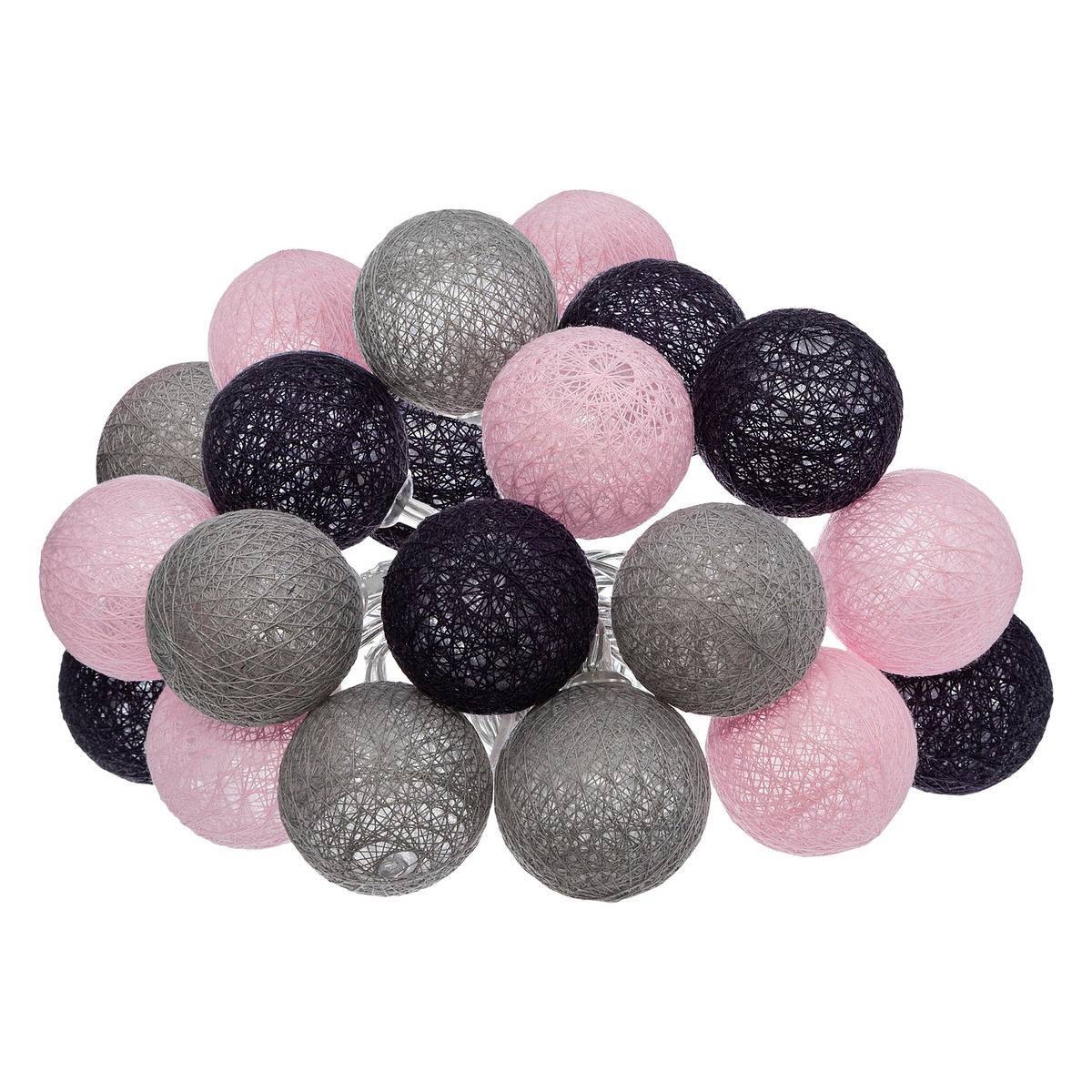 Atmosphera - Guirlande Led secteur "Pinky" 20 boules D6cm - Atmosphera Créateur d'intérieur