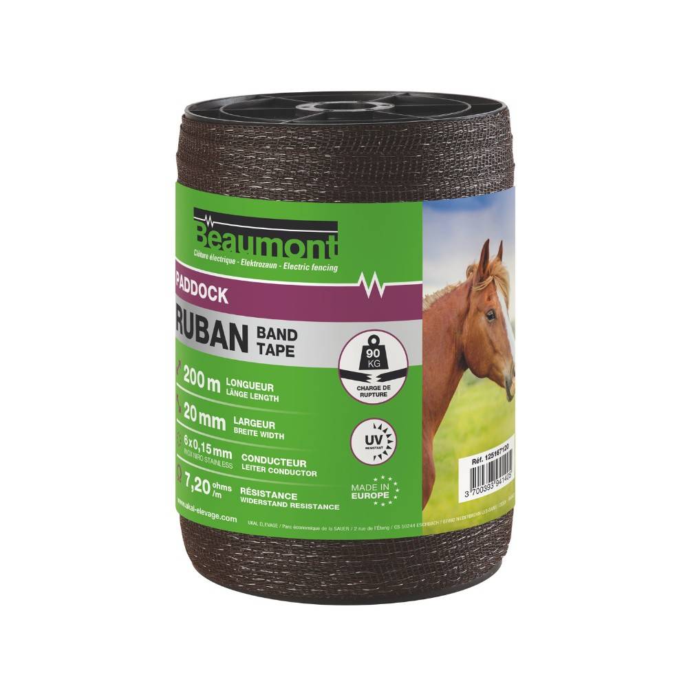 Beaumont - Ruban marron 20 mm / 200 m PADDOCK