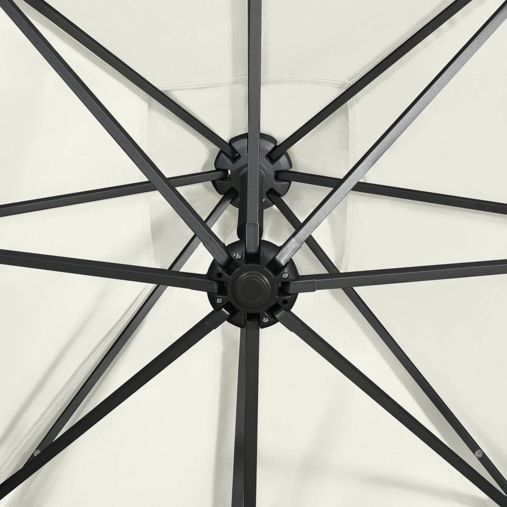 Helloshop26 - Parasol meuble de jardin déporté avec mât et lumières led 250 cm sable - Imagen 6