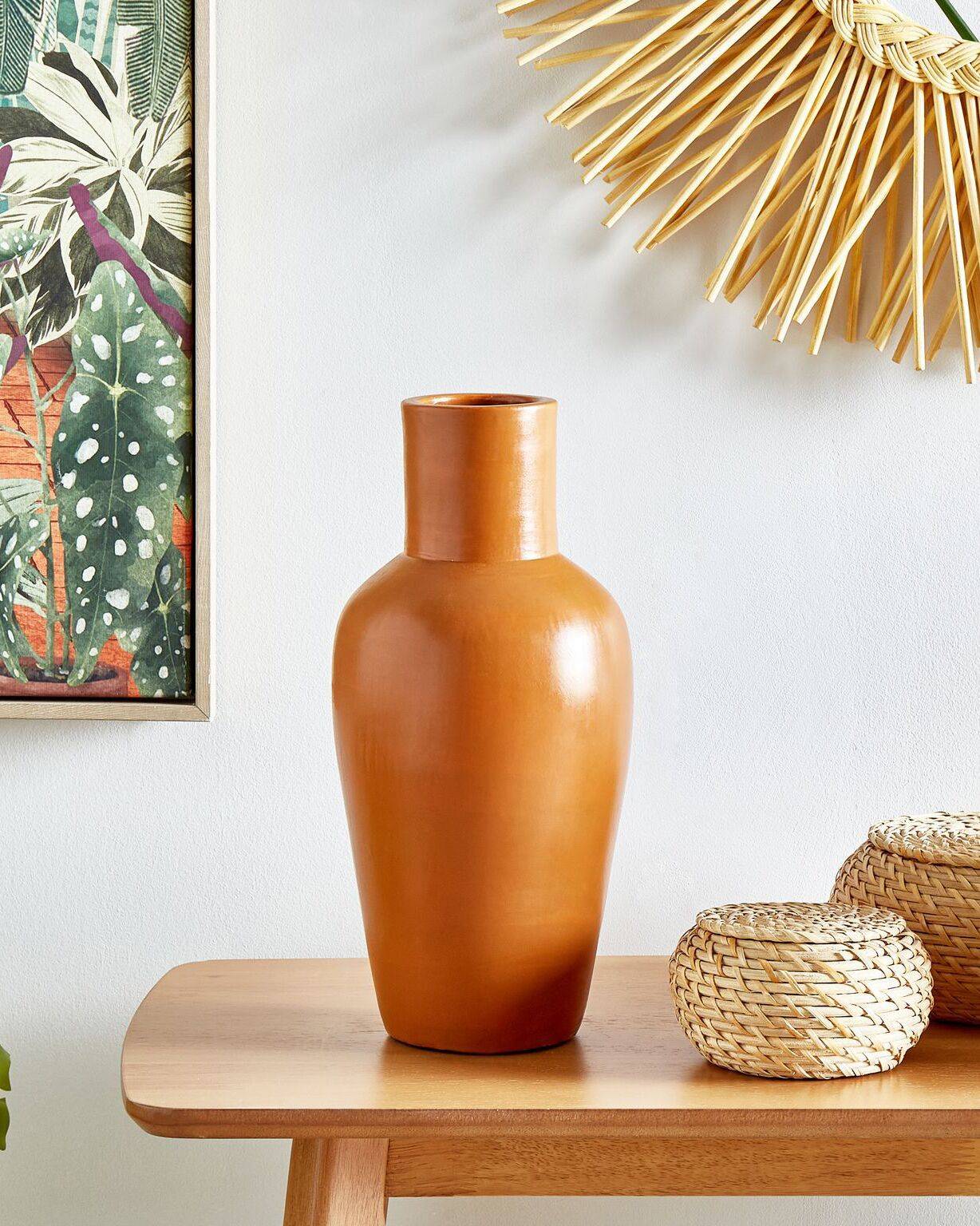 Beliani - Vase décoratif Terre cuite Orange KARFI - 20x20x37- Beliani - Image 1