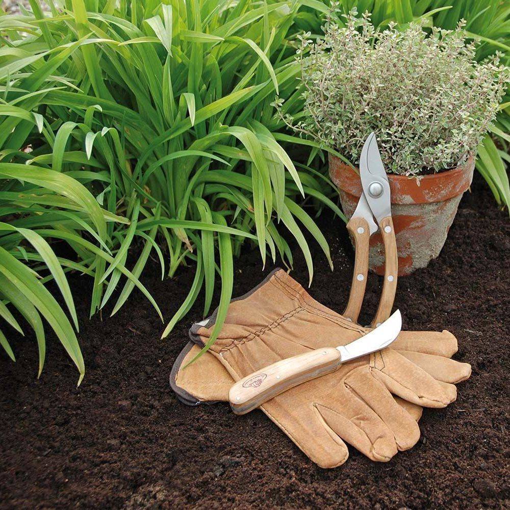 Esschert Design - Juego de herramientas para podar con guante de cuero - Imagen 2