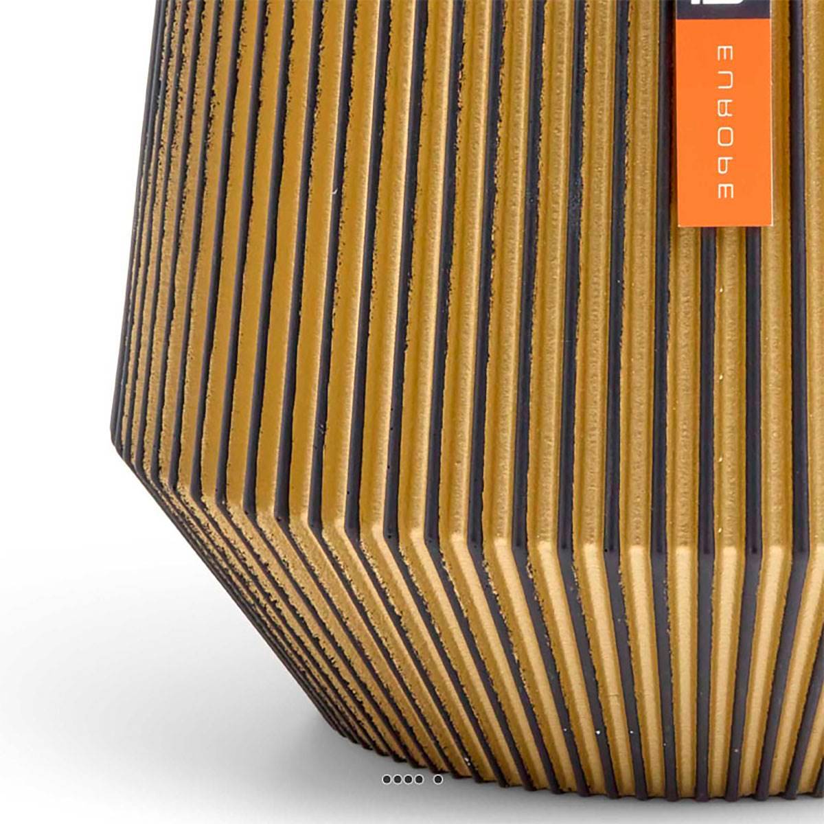 Artificielles - Superbe pot Groove doré forme géométrique en plastique H 37 x D 46 cm - dimhaut: H 37 cm - couleur: Doré - Imagen 2