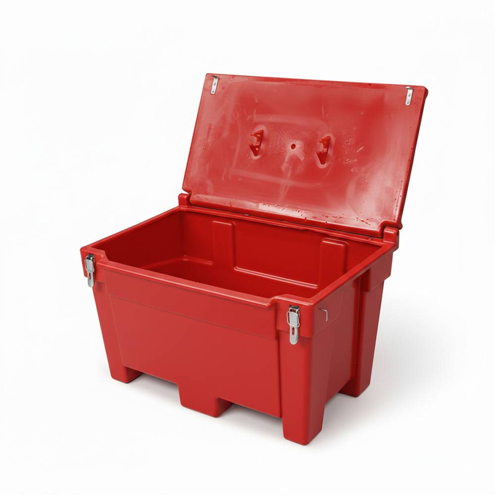 Bac à sable incendie/ à sel de déneigement 200l+grenouilleres-plast'up rotomoulage - Imagen 1