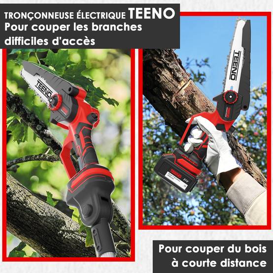 Teeno - Tronçonneuse électrique, sécateur électrique 2 en 1, tronçonneuse sans balais - Image 2