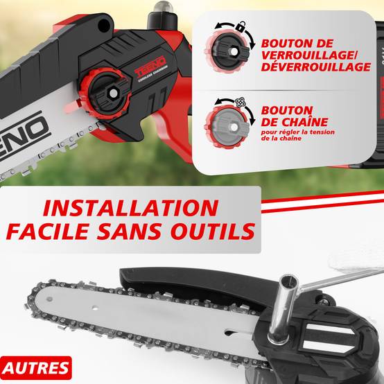 Teeno - Tronçonneuse électrique, sécateur électrique 2 en 1, tronçonneuse sans balais - Image 3