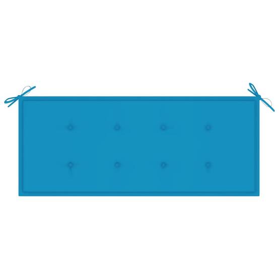 Helloshop26 - Banc de jardin meuble de patio d'extérieur terrasse avec coussin bleu 120 x 51,5 x 84 cm bois de teck massif - Imagen 6