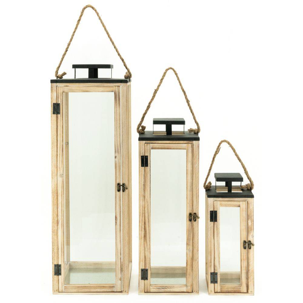 Aubry Gaspard - Lanternes en bois et métal (Lot de 3) - Imagen 2