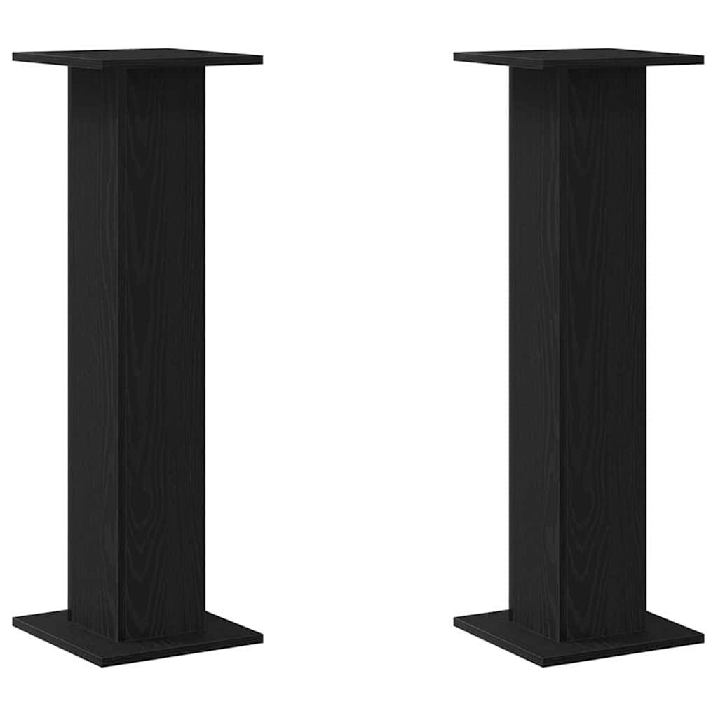 Lot de 2 Supports de Plante Colonne Bois Ingénierie Finition Mate pour Salon Intérieur Chêne Noir 95 cm – ComfortXL Outdoor Living - Image 2