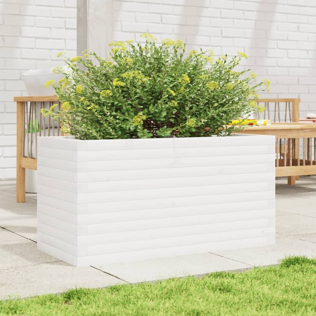 Maison Chic - Jardinière, Bac à fleurs, Pot de fleurs blanc 90x40x46 cm bois de pin massif - Imagen 3