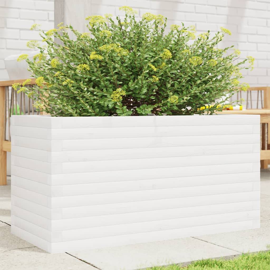 Maison Chic - Jardinière, Bac à fleurs, Pot de fleurs blanc 90x40x46 cm bois de pin massif - Imagen 2
