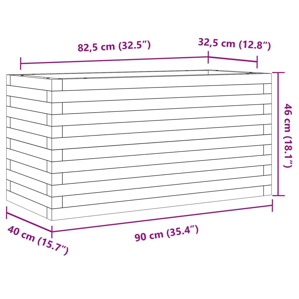 Maison Chic - Jardinière, Bac à fleurs, Pot de fleurs blanc 90x40x46 cm bois de pin massif - Imagen 10