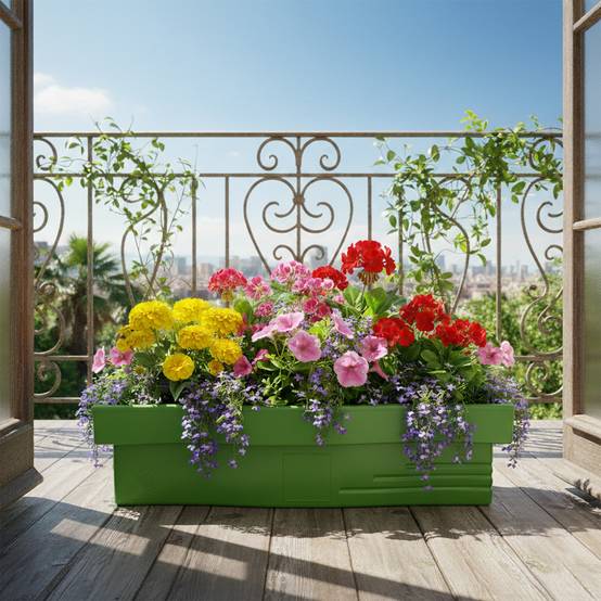 Jardinière design effet pierre 70l avec réserve d'eau-plast'up rotomoulage - Image 3