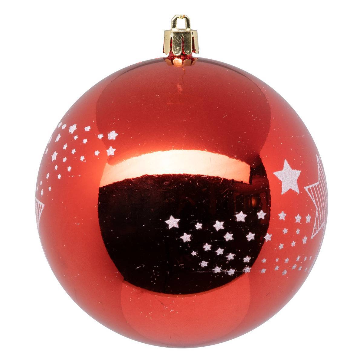 Fééric Lights & Christmas - Boule de Noël plastique 100mm x6 rouge et blanc - Atmosphera Créateur d'intérieur - Imagen 4