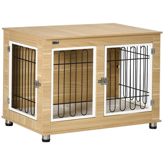 Cabane pour chien avec plateau, bois, chêne, 90 x 58 x 65 cm - PANGIVO - Image 1