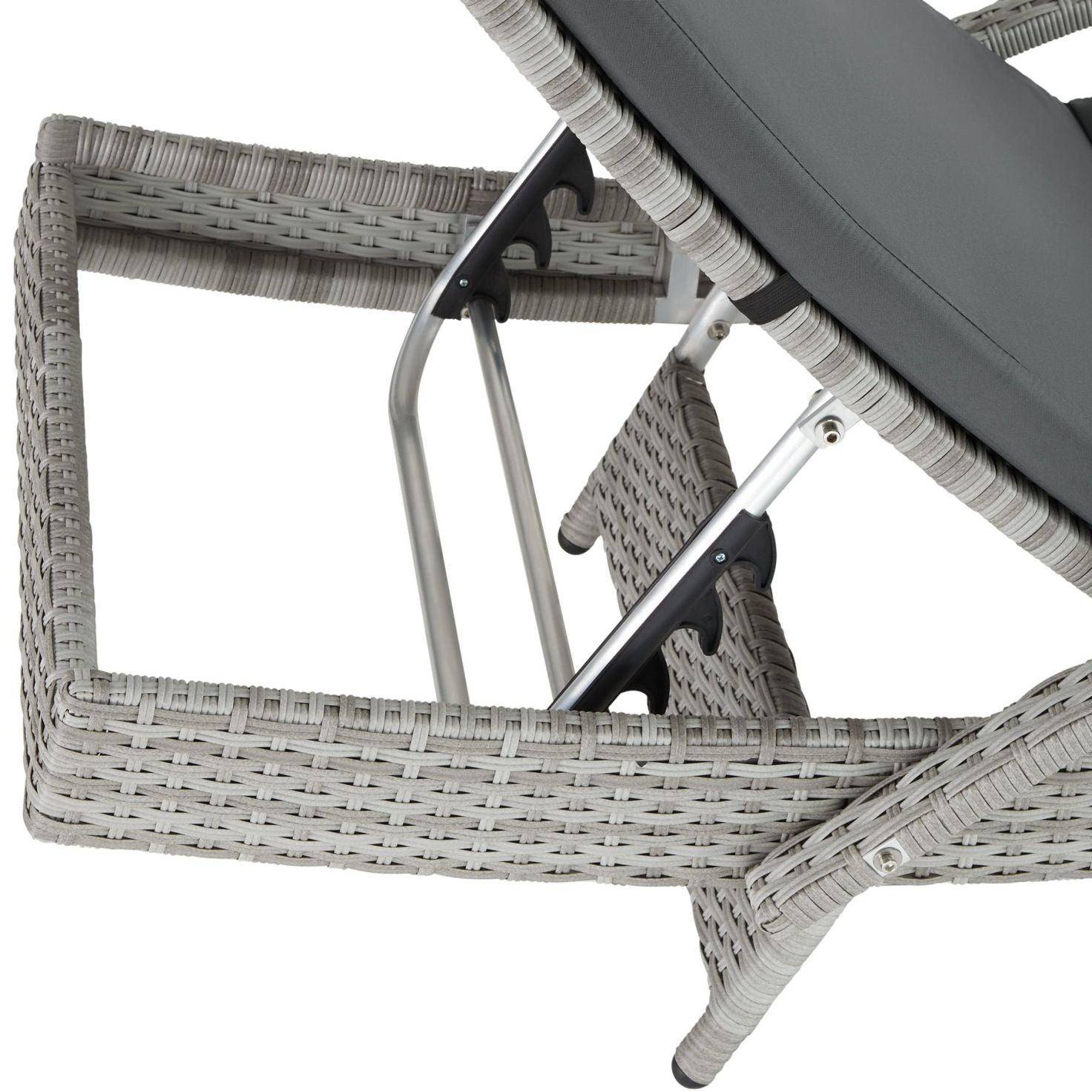 Helloshop26 - Bain de soleil chaise longue transat meuble jardin 5 positions gris - Imagen 2