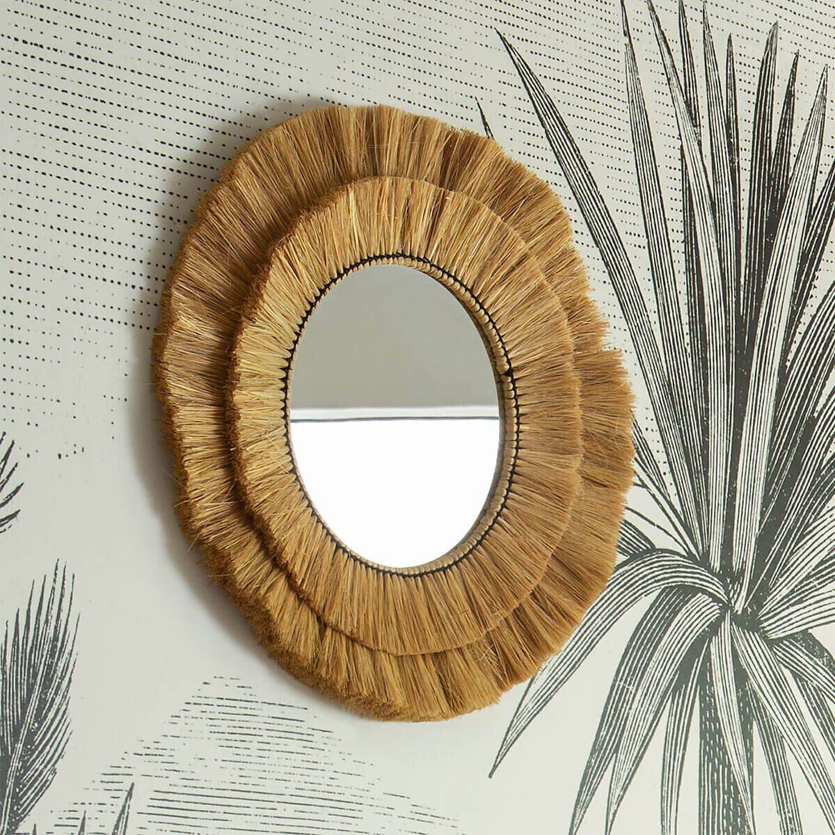 Atmosphera - Miroir "Safari" raphia D57cm - Atmosphera Créateur d'intérieur - Imagen 5