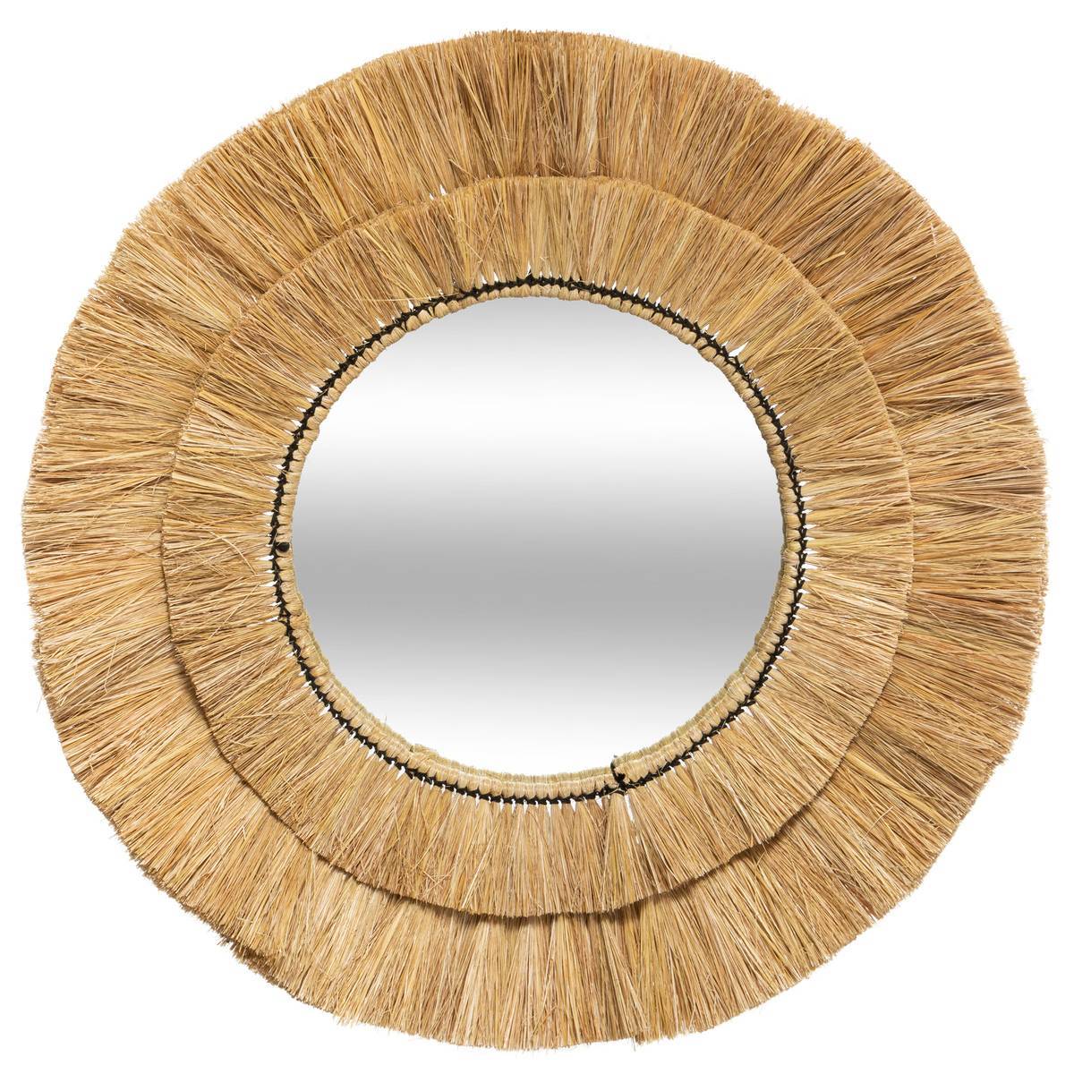 Atmosphera - Miroir "Safari" raphia D57cm - Atmosphera Créateur d'intérieur - Imagen 2