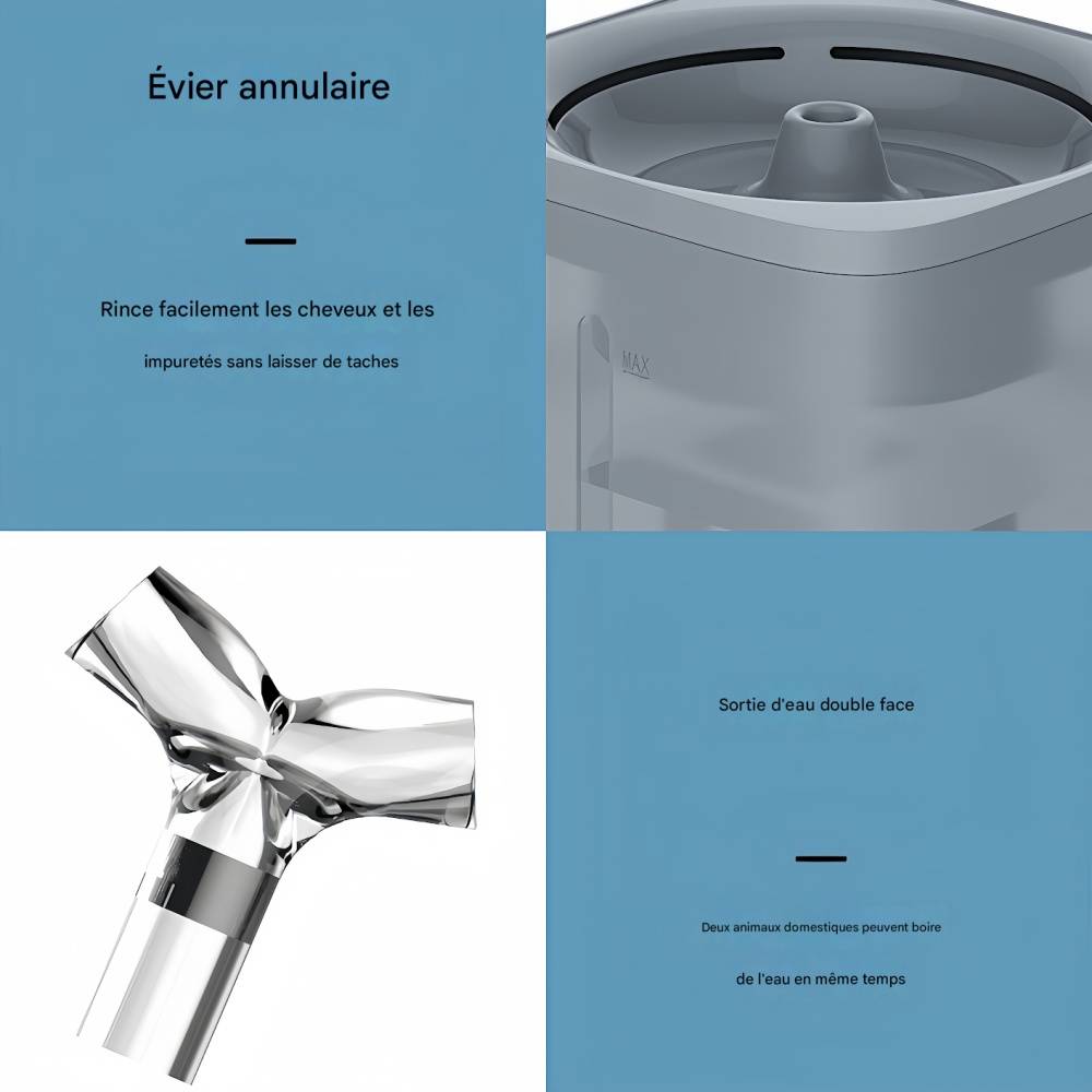 IntiMeg - Fontaine à eau 2 litres pour chats et petits chiens Bleu IntiMeg - Image 7
