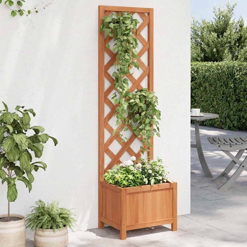 Vidaxl - Jardinière avec treillis 40x30x135 cm bois massif de sapin vidaXL 41297 - Image 1