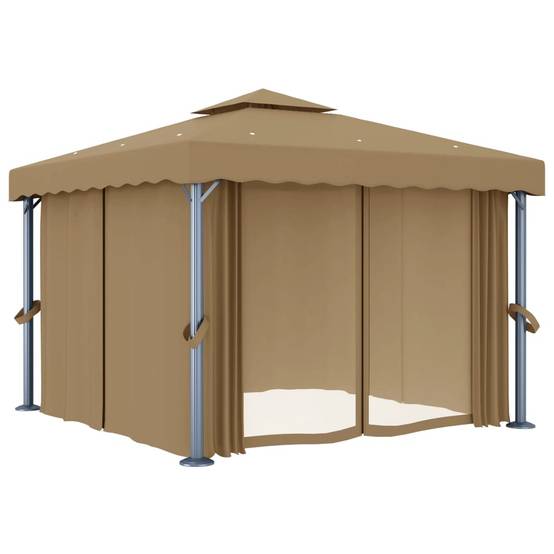 Tonnelle Aluminium Taupe 3 x 3 x 2.7 m - PANGIVO - Image 2