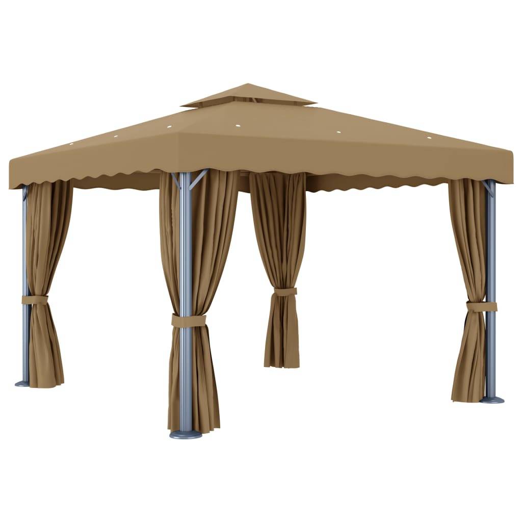 Tonnelle Aluminium Taupe 3 x 3 x 2.7 m - PANGIVO - Image 4