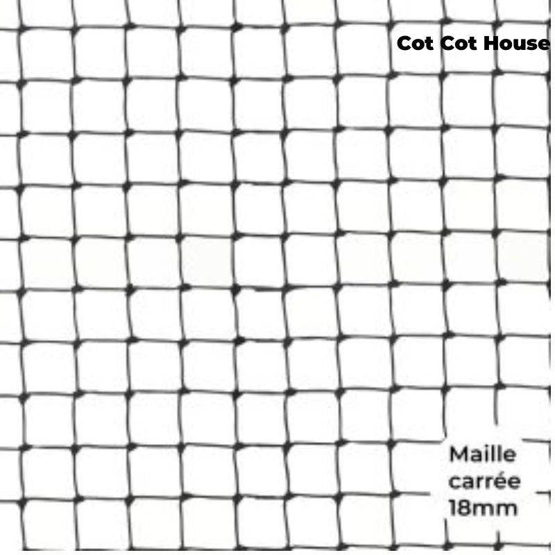 Filet pour volière maille carrée fabriqué en france, vendu à la coupe - Cot Cot House