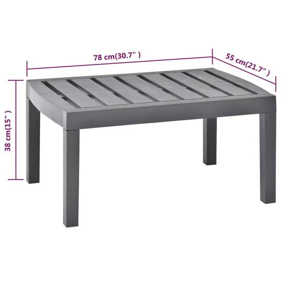 Table de jardin plastique moka 78 x 55 x 38 cm - PANGIVO - Image 5