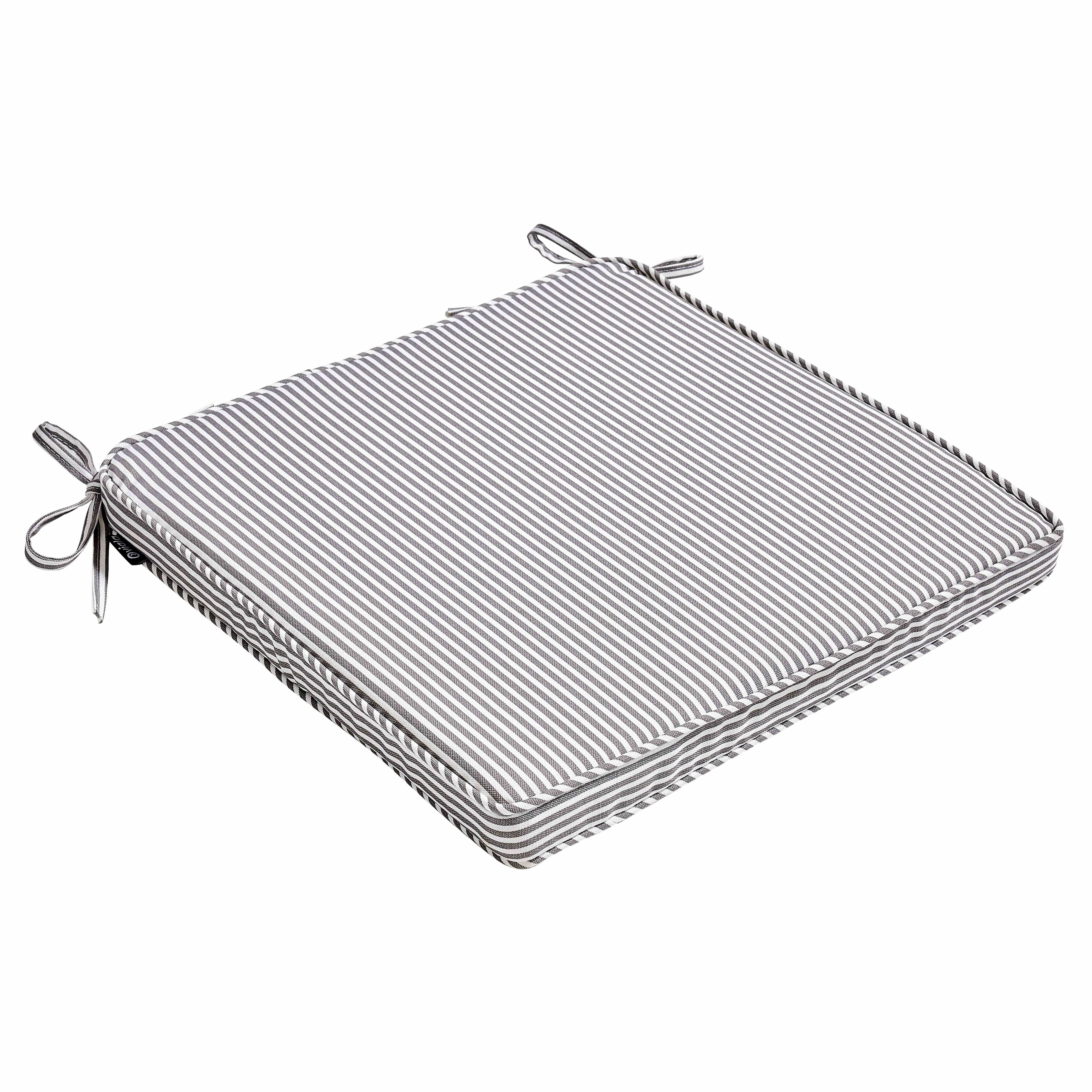 Oviala - Lot de 4 galettes de chaise polyester linea gris 40x40x3 cm - Oviala - Imagen 2