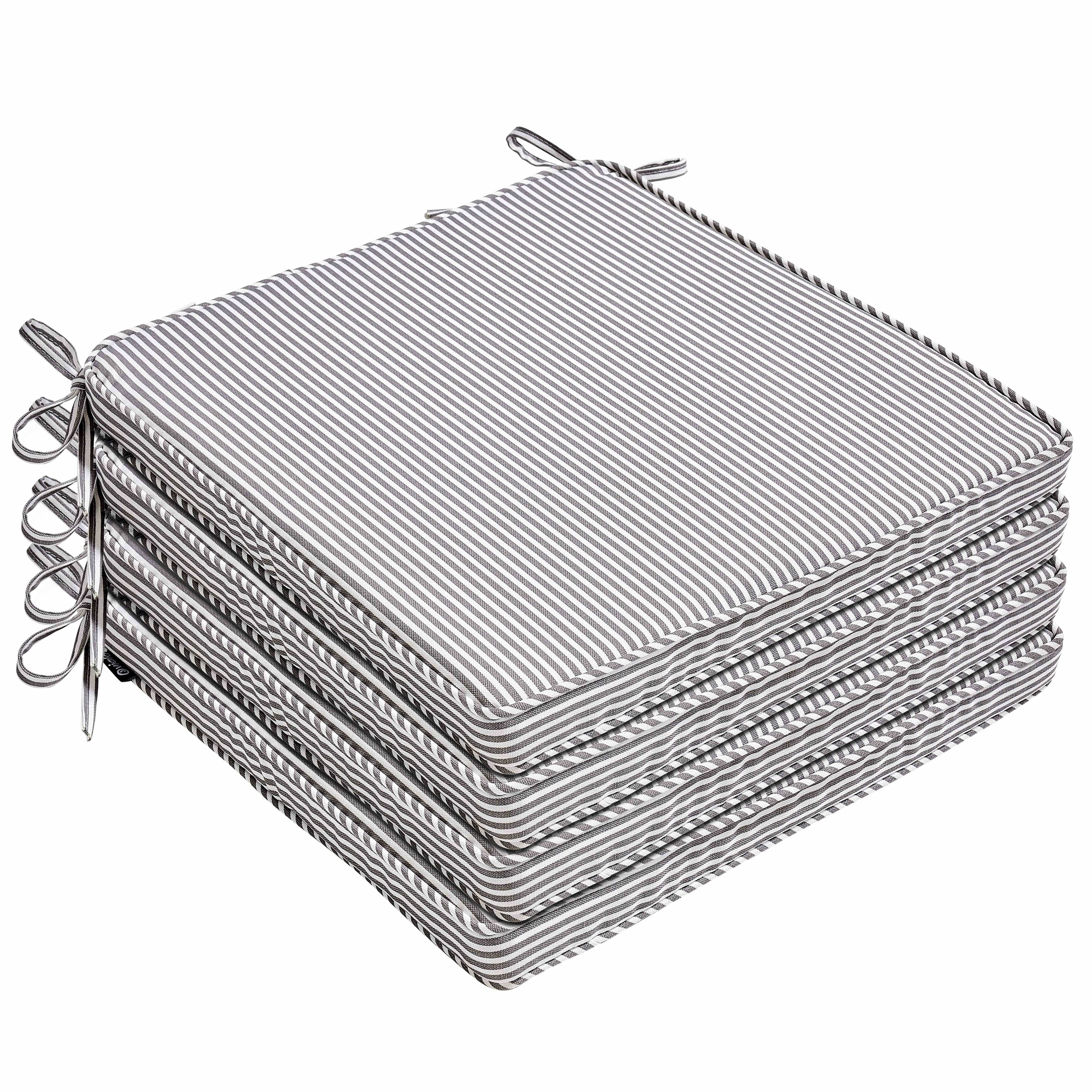 Oviala - Lot de 4 galettes de chaise polyester linea gris 40x40x3 cm - Oviala - Imagen 1