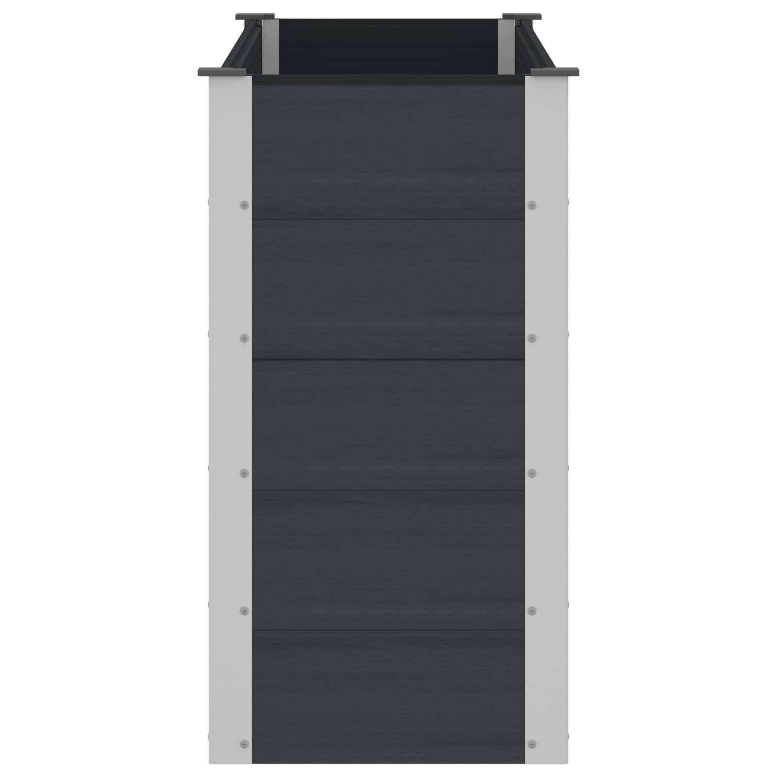 ComfortXL - Bac Surélevé Composite Aluminium Extérieur Culture Légumes Fleurs Fond Ouvert 150x50x91cm Noir - ComfortXL Outdoor Living - Image 4