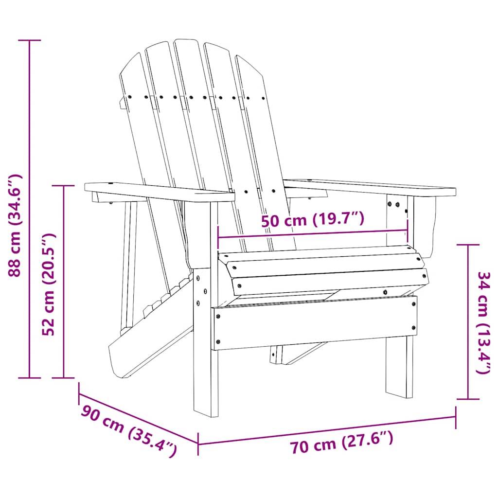 Chaise de Jardin Adirondack Bois Massif et sa Table d'appoint Brun – ComfortXL Outdoor Living - Image 4