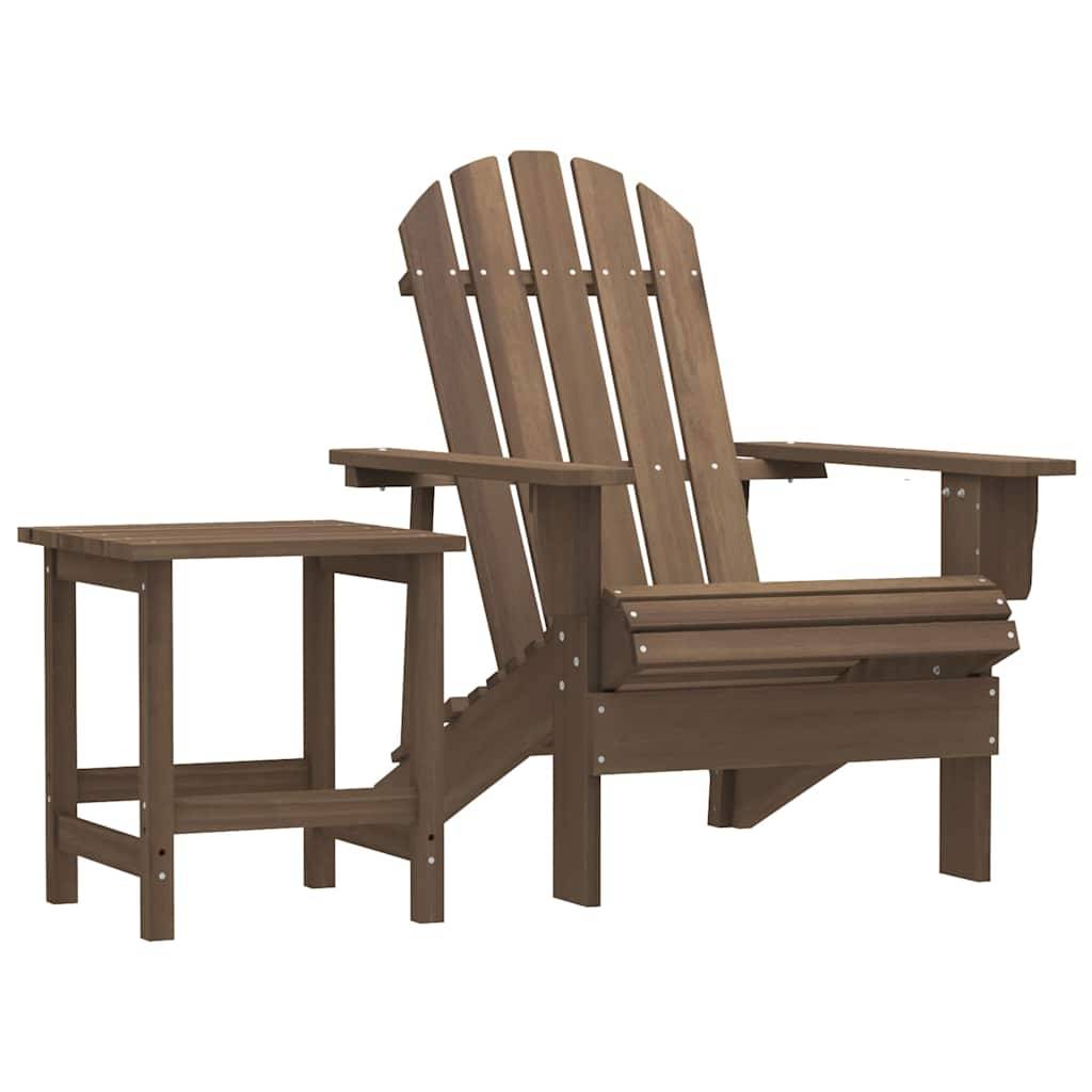 Chaise de Jardin Adirondack Bois Massif et sa Table d'appoint Brun – ComfortXL Outdoor Living - Image 1