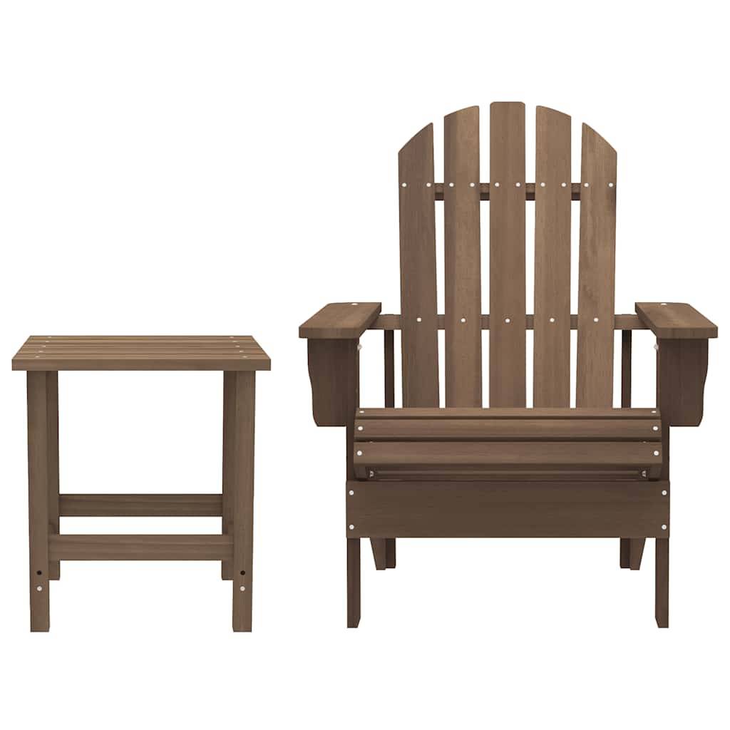 Chaise de Jardin Adirondack Bois Massif et sa Table d'appoint Brun – ComfortXL Outdoor Living - Image 2